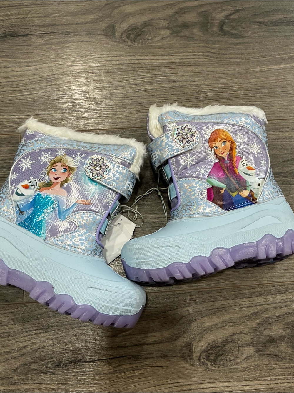 Disney Frozen Light Blue and Purple Girls Snow Boots